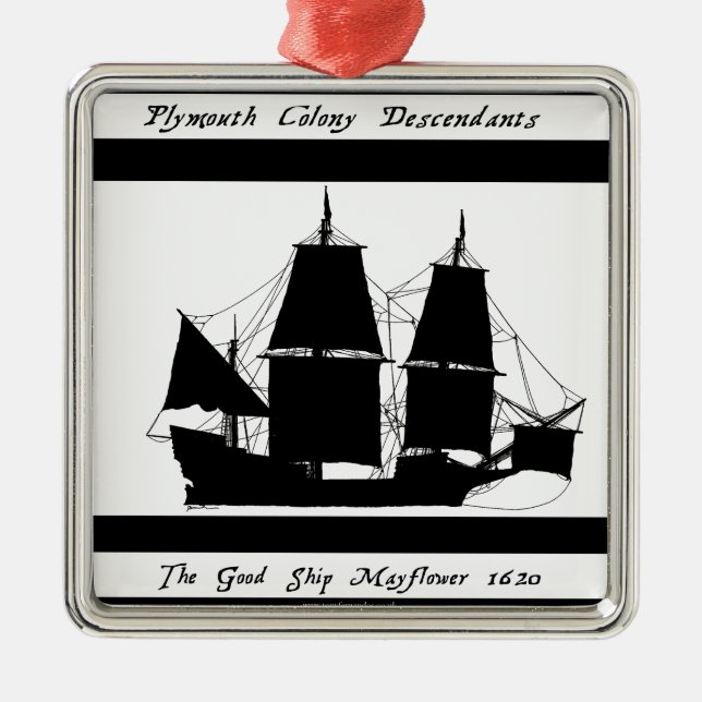 6 mayflower descendants metal ornament (Front)