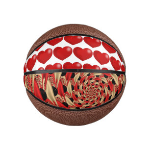 6" MINI BASKETBALL with HEARTS FOR A SWEETHEART