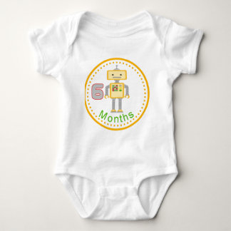 6 Month Baby Shirt Yellow Robot