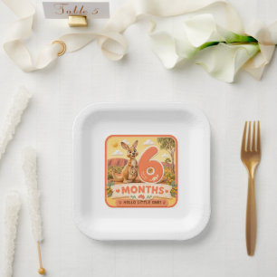 6 Months Baby Milestone Adventure Paper Plate