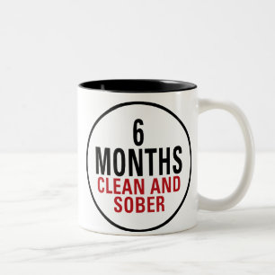 6 Months Clean and Sober Two-Tone Coffee Mug