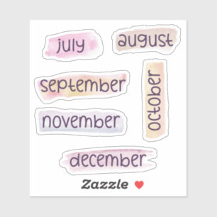 6 Months of the Year -July to Dec- Headers