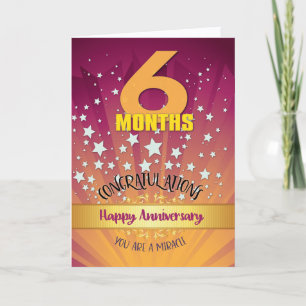 6 Months Recovery Anniversary Bold Numeral Card