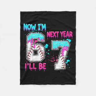 6 next year be 7 baseball ice cream drip 67 meme fleece blanket