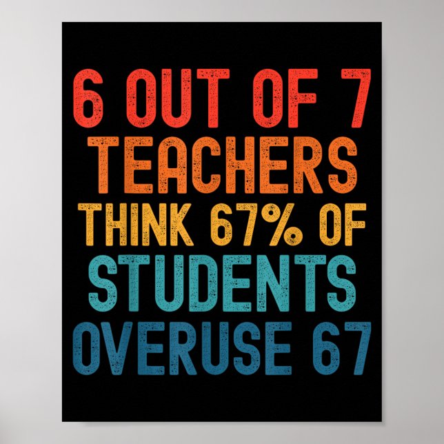 6 Out Of 7 Teachers Six Seven Meme Students Overus Poster (Front)