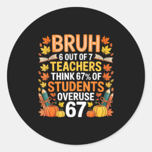 6 Out Of 7 Teachers Think 67% Of Students Overuse Classic Round Sticker