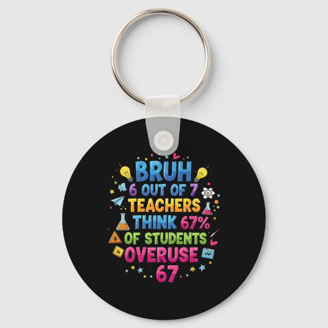 6 Out Of 7 Teachers Think 67% Of Students Overuse  Key Ring (Front)