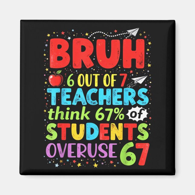 6 Out Of 7 Teachers Think 67% Of Students Overuse  Magnet (Front)