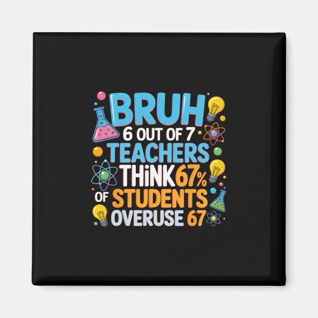 6 Out Of 7 Teachers Think 67% Of Students Overuse  Magnet (Front)