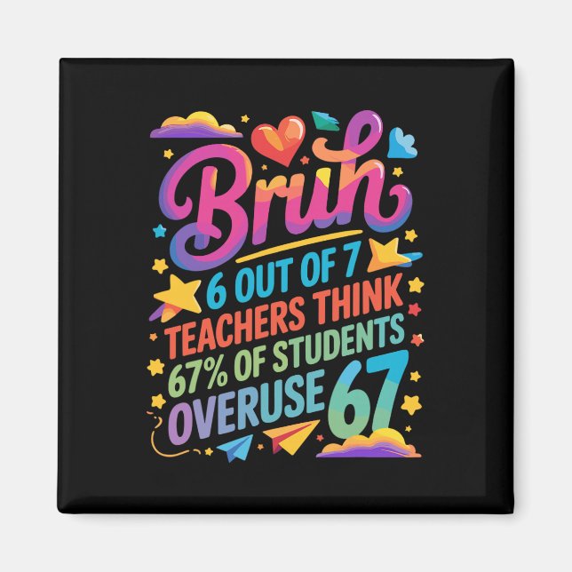 6 Out Of 7 Teachers Think 67% Of Students Overuse  Magnet (Front)