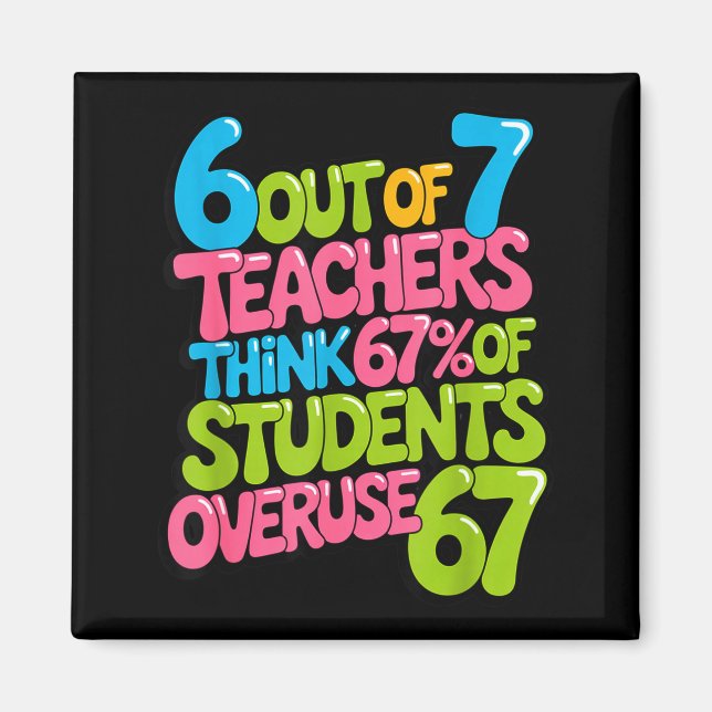6 Out Of 7 Teachers Think 67% Of Students Overuse  Magnet (Front)