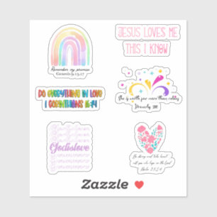 6 pack - Christian rainbow scripture bible 
