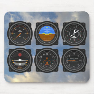 6 Pack of Aeroplane Gauges in the Clouds Mouse Pad