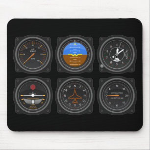 6 Pack of Aeroplane Gauges Mouse Pad