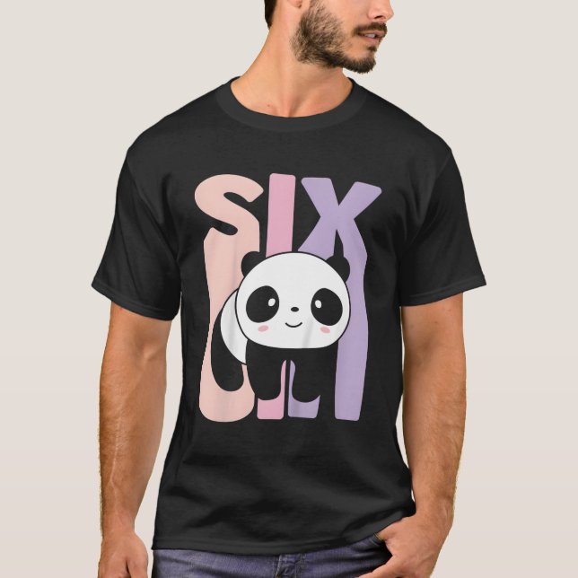 6 Panda 6Th B-Day T-Shirt (Front)