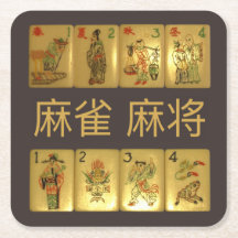 6 paper coasters – 麻雀 麻将 Flowers & Seasons