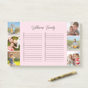 6 Photo and Family Name Custom Lined To-Do List Post-it Notes