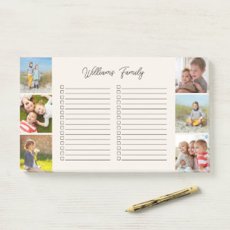 6 Photo and Family Name Custom Lined To-Do List Post-it Notes