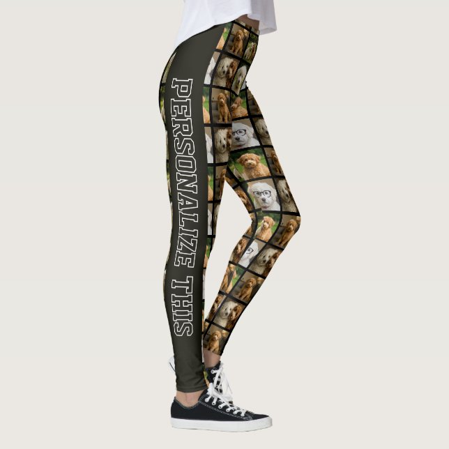 6 Photo and Text Template Personalised Collage  Leggings (Right)