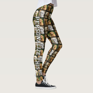 6 Photo and Text Template Personalised Collage Leggings
