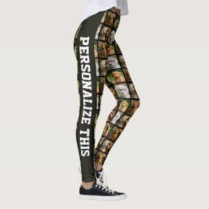 6 Photo and Text Template Personalised Collage  Leggings