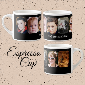 6 photo collage add text black espresso cup