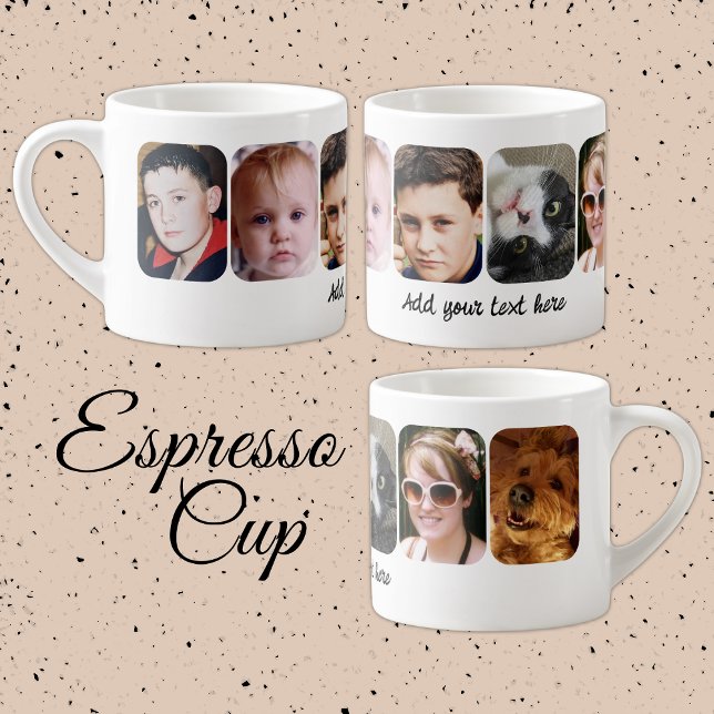 6 photo collage add text white espresso cup (Creator Uploaded)