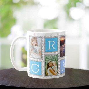 6-Photo Collage Baby & Family Gift for Grandma Coffee Mug