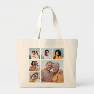 6 Photo Collage - Background Colour Can Be Changed Large Tote Bag