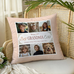 6 Photo Collage Best Grandma Ever Cushion