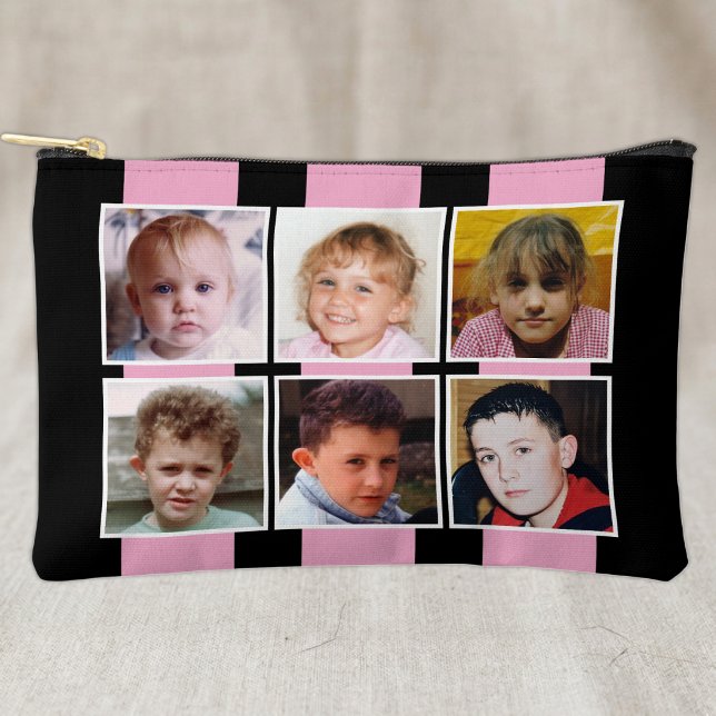 6 photo collage black pink accessory pouch (Creator Uploaded)