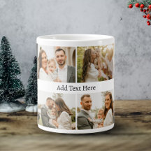 6 Photo Collage - Custom Text black white