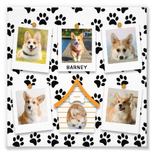 6 Photo Collage Dog House Name Photo Enlargement Print