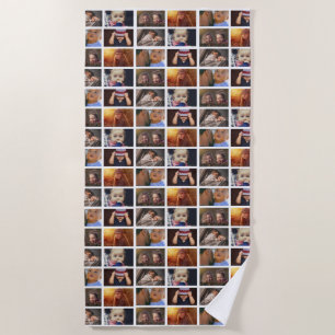 6 Photo Collage Family Photo Pattern Beach Towel