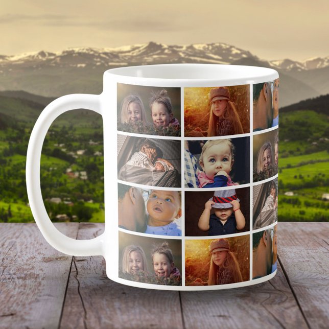 6 Photo Collage Family Photo Pattern Coffee Mug (Creator Uploaded)