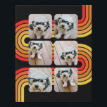 6 Photo Collage Funky Line Art Black Sunset Colour Faux Canvas Print<br><div class="desc">Stylish,  trendy and colourful lines with sunset colours - reds,  gold and orange -- are included with this design - a modern and simple look.</div>