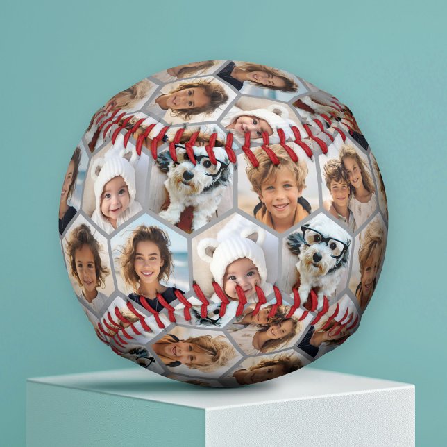 6 Photo Collage honeycomb pattern - BE PATIENT Baseball (Custom Photo Baseball)