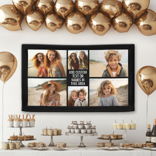 6 Photo Collage Minimalist - Black with White Type Banner