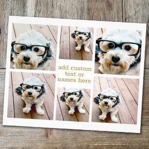 6 Photo Collage Minimalist - Gold and White Grid Flyer