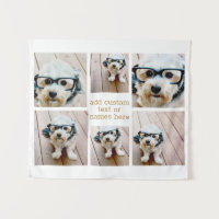 6 Photo Collage Minimalist - Gold and White Grid