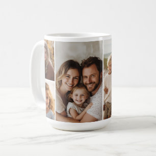 6 Photo Collage - Modern, Minimal White Background Coffee Mug