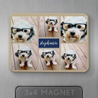 6 Photo Collage Name Minimalist - Can Edit color