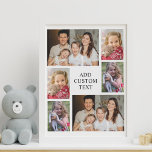6 photo collage on white background and black text faux canvas print<br><div class="desc">This simple design features six 6 photos in an uneven pattern surround an opening for three lines of text on white background. You can use 2 square cropped photos and 4 vertical photos to make your own canvas. This simple design will be perfect as personalised family gift.</div>