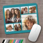 6 Photo Collage Optional Text -- CAN Edit Color Mouse Pad<br><div class="desc">Add your favorite pics to this fun template. You can use square photos or any photos for this grid.</div>