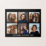 6 Photo Collage Optional Text -- CAN Edit Colour Jigsaw Puzzle<br><div class="desc">Add your favourite pics to this fun template. You can use square photos or any photos for this grid.</div>