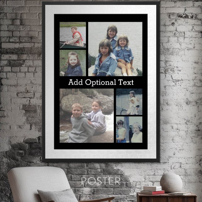 6 Photo Collage Optional Text -- CAN Edit Colour Poster (Personalized Poster - Add your photos and text)