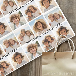 6 Photo Collage Optional Text -- CAN Edit Colour Tissue Paper
