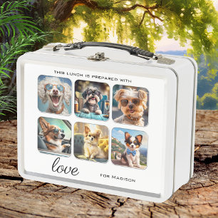 6 Photo Collage or Cute Dogs Metal Lunch Box