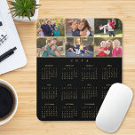 6 Photo Collage Personalised Family 2024 Calendar Mouse Pad<br><div class="desc">Create your own custom, personalised, black and faux gold 2024 full year 6 photo collage yearly calendar dust and stain resistant mousepad with non-slip back, for home and office. To customise, simply add six of your favourite family / kids / baby / pets / couple / wedding photos. While you...</div>