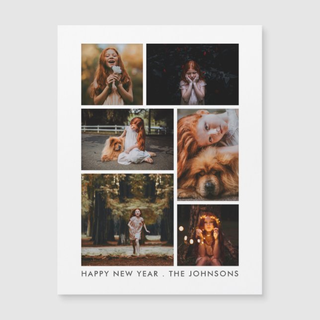 6 Photo Collage Personalised New Year Holiday (Front)